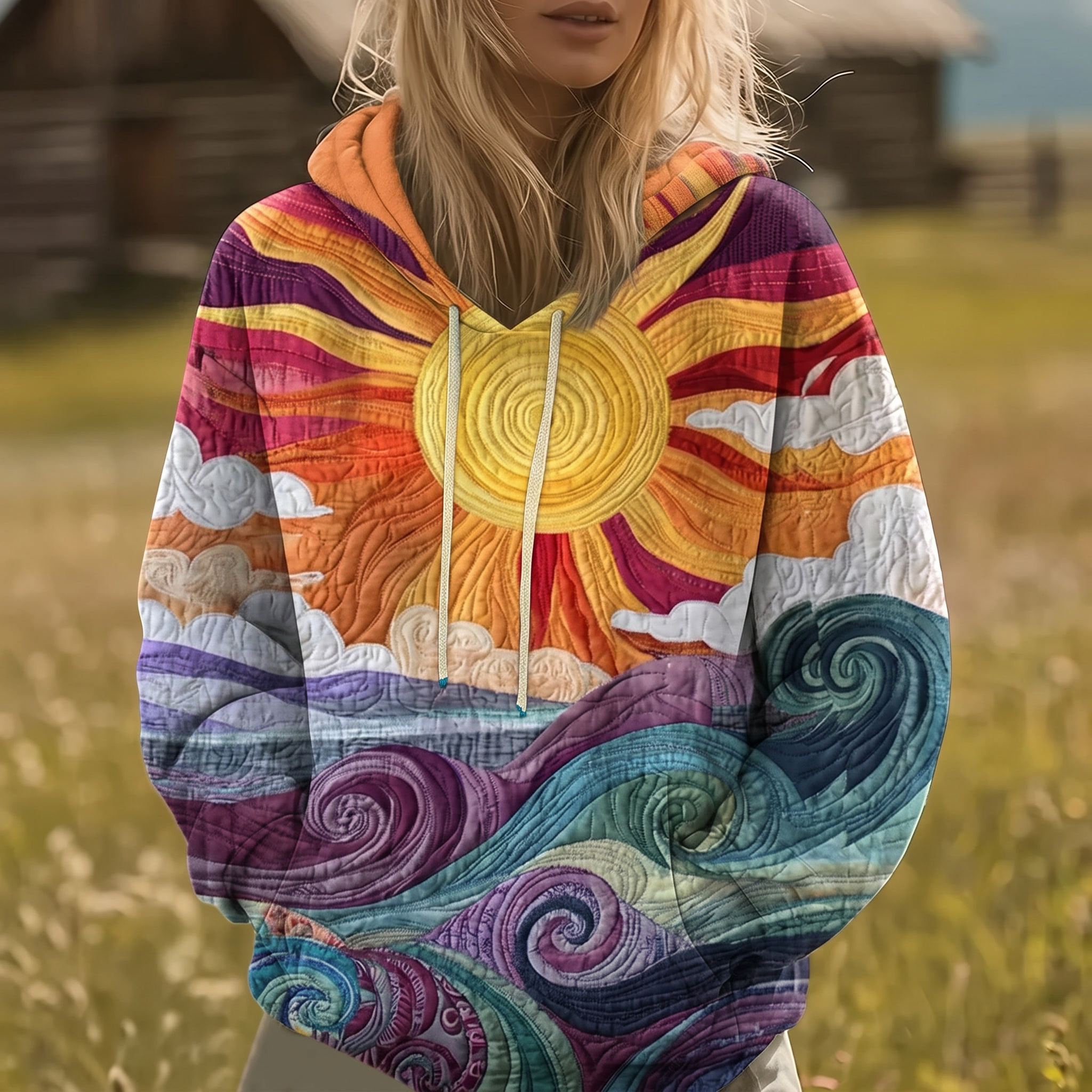 Helora™ | Sunburst Print Hoodie