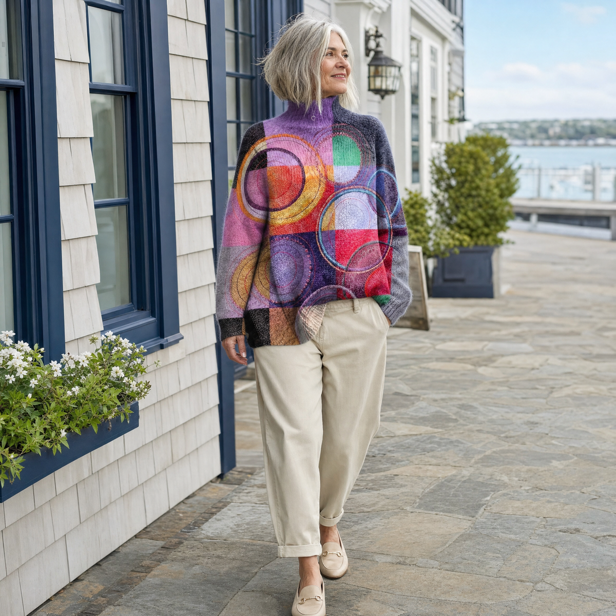 Mosara™ | Colorblock Turtleneck Sweater