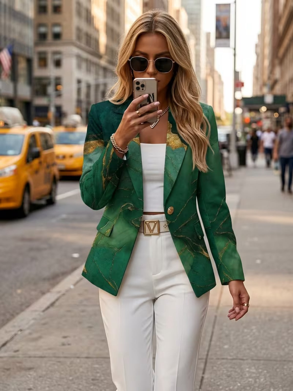 Honorine™ | Emerald Marble Blazer