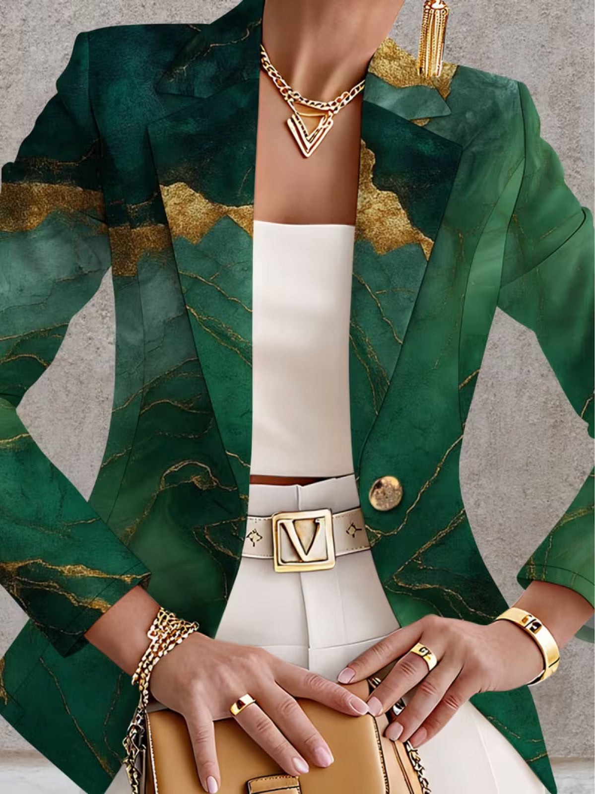 Honorine™ | Emerald Marble Blazer