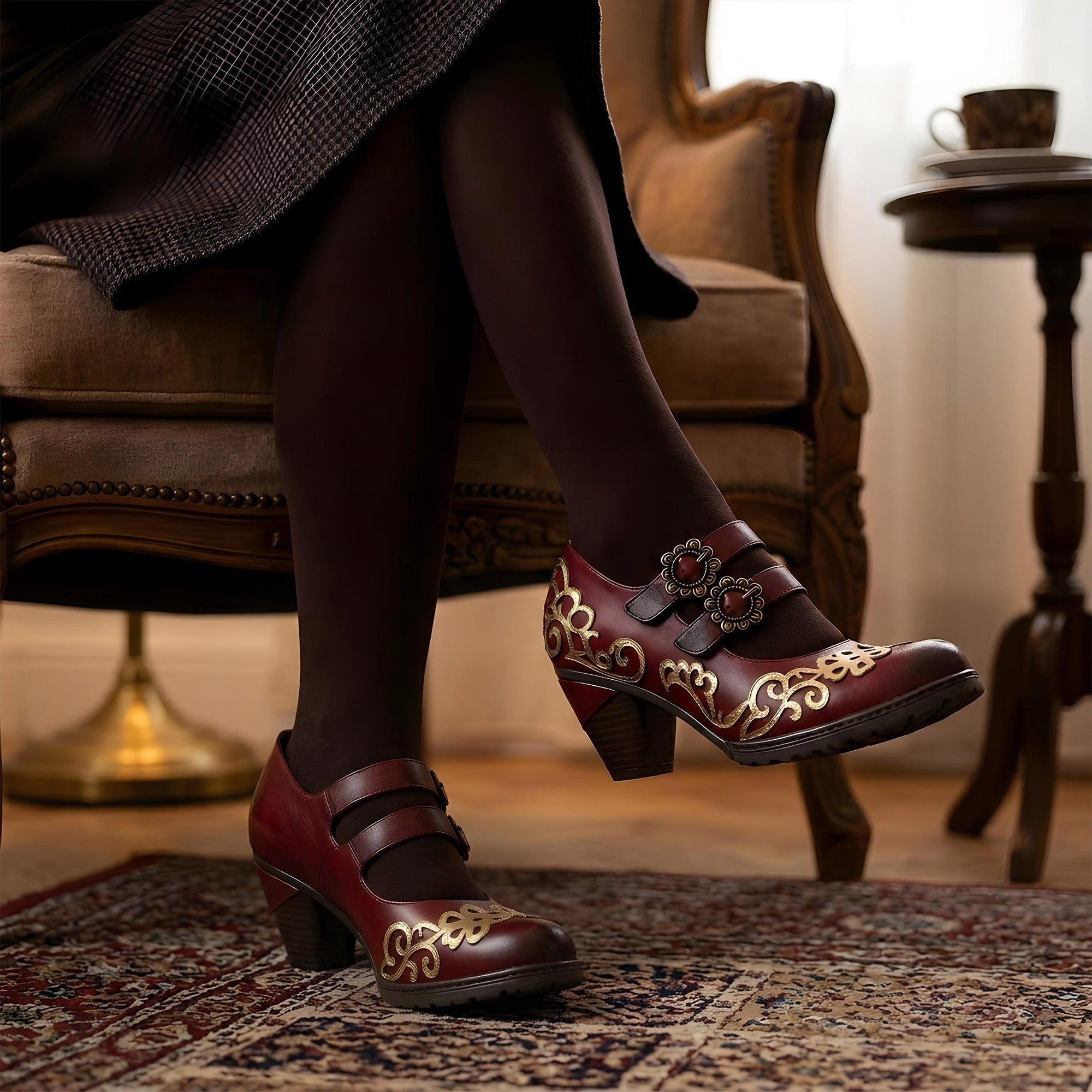 Arabesca™ | Vintage Scrollwork Mary Jane Pumps