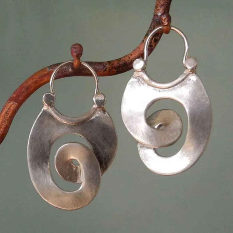 Kestara™ | Vintage Irregular Spiral Drop Earrings
