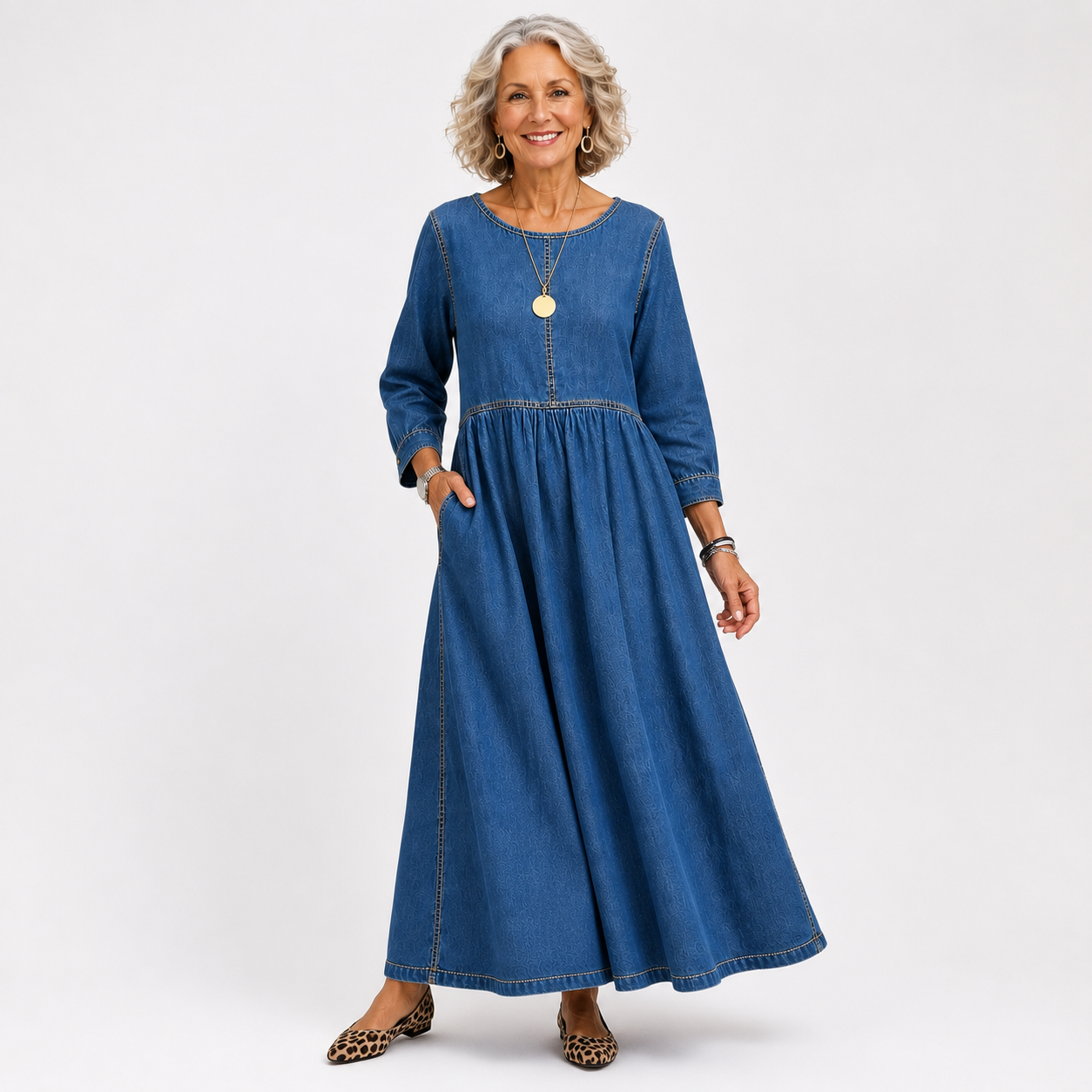 Dorothea™ | Elegant Round Neck Long Sleeve Dress