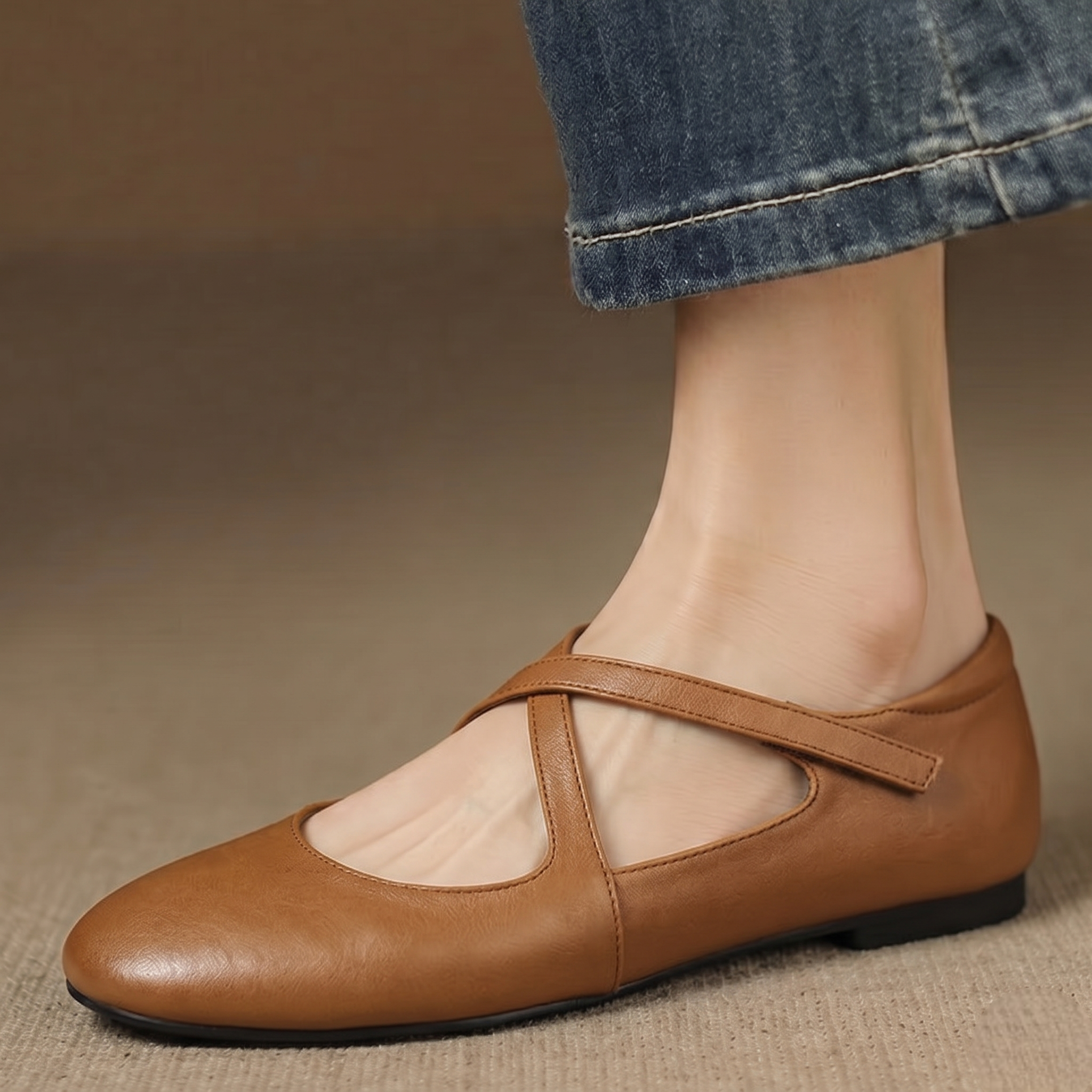 Ottavia™ | Cross-Strap Ballet Flats