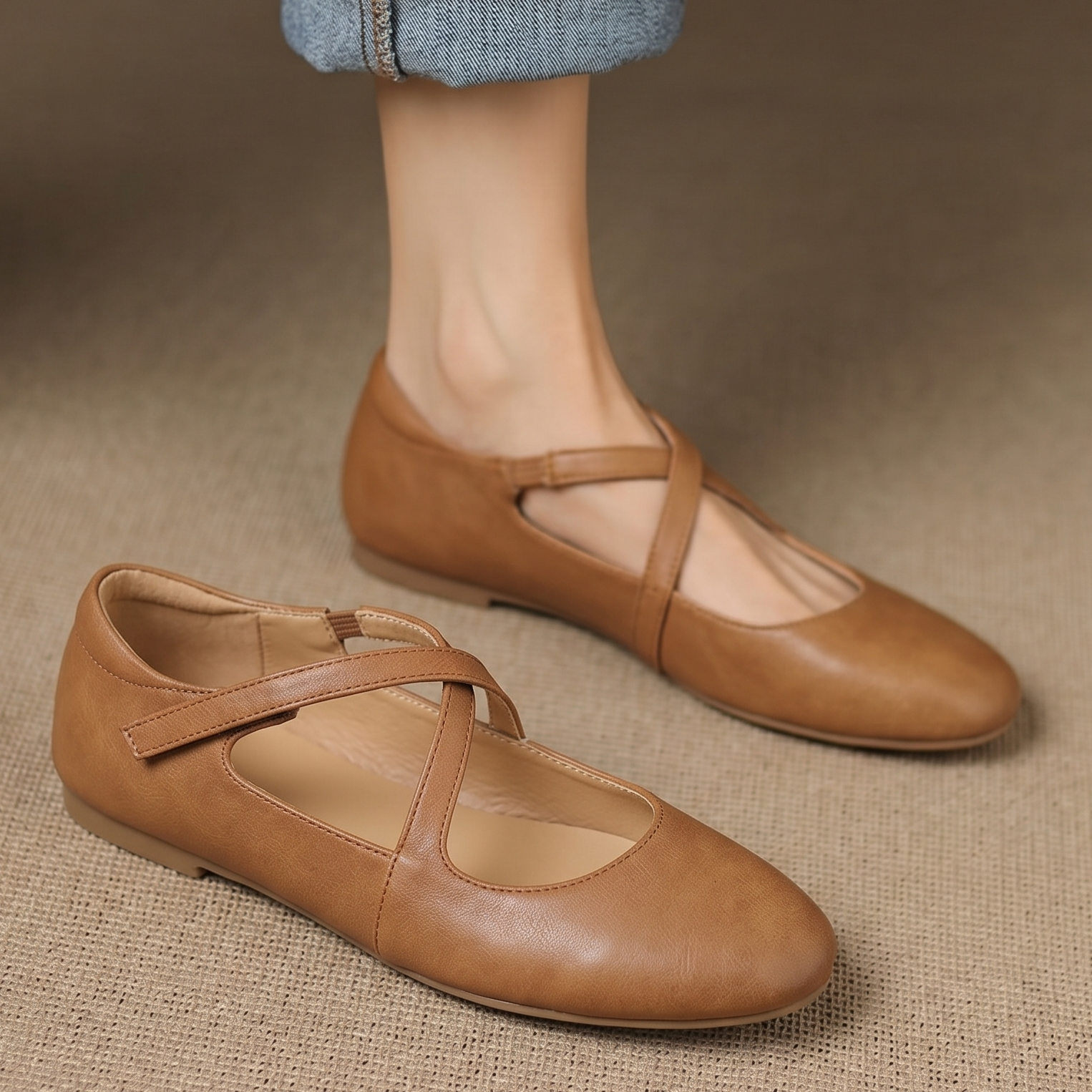 Ottavia™ | Cross-Strap Ballet Flats