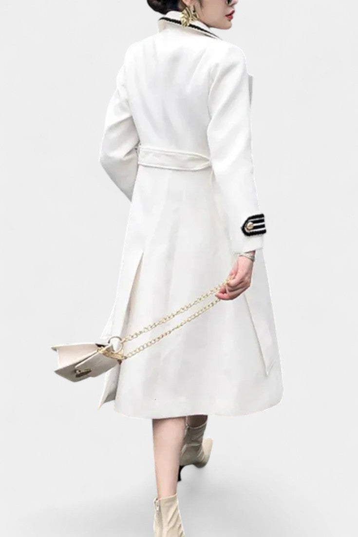 Trevaine™ | Tailored Double-Breasted Long Coat