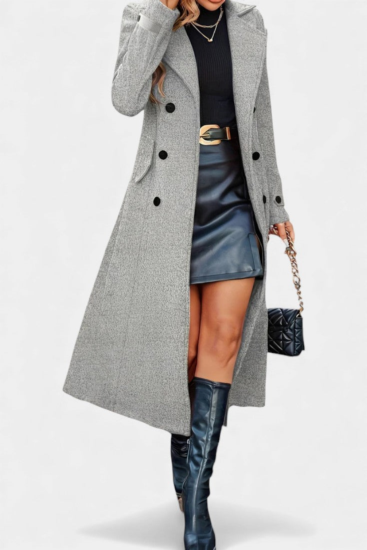 Ottilie™ | Tailored Double-Breasted Long Coat