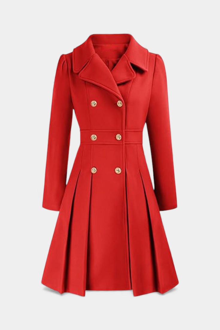 Lourella™ | Double-Breasted A-Line Coat