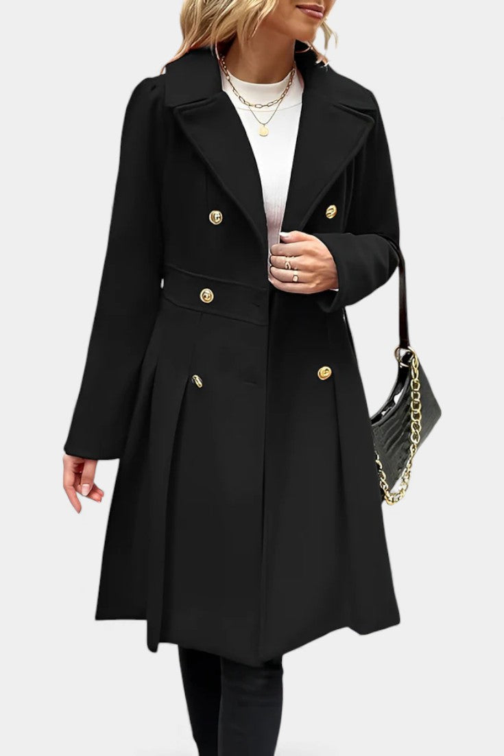 Lourella™ | Double-Breasted A-Line Coat