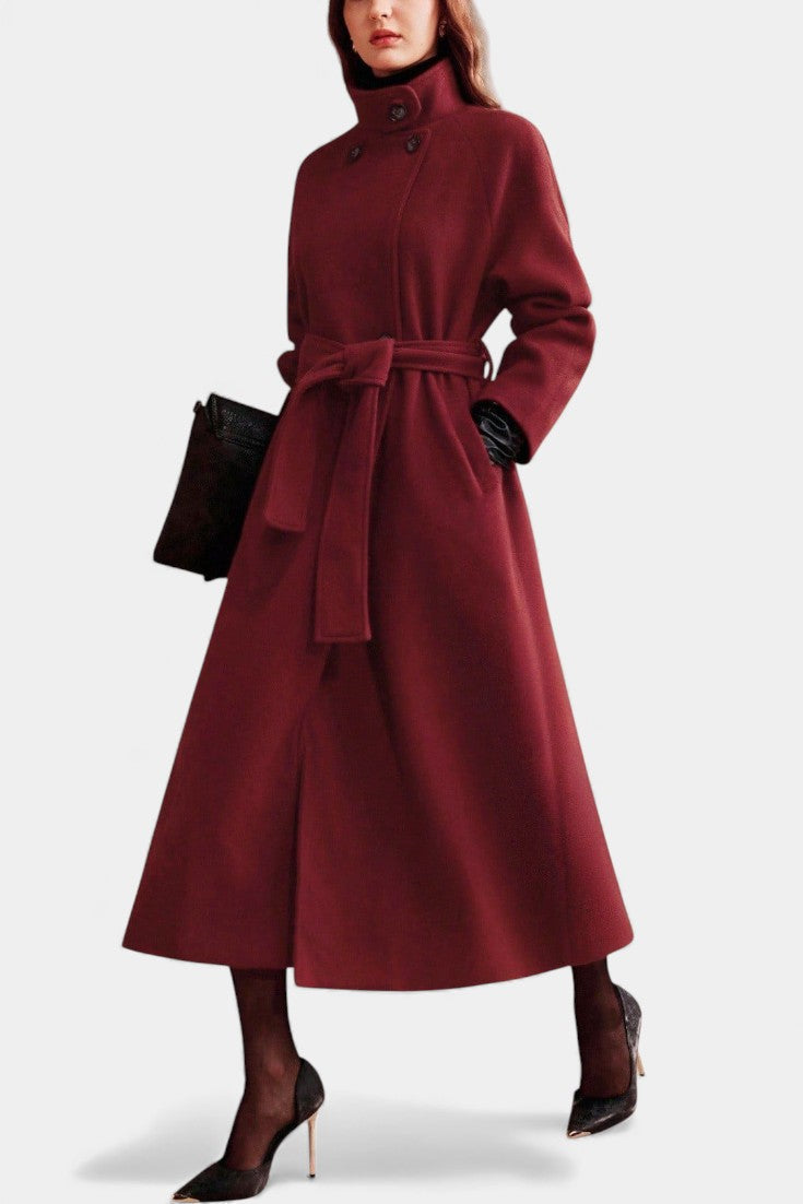 Bavarde™ | Belted Long Wrap Coat