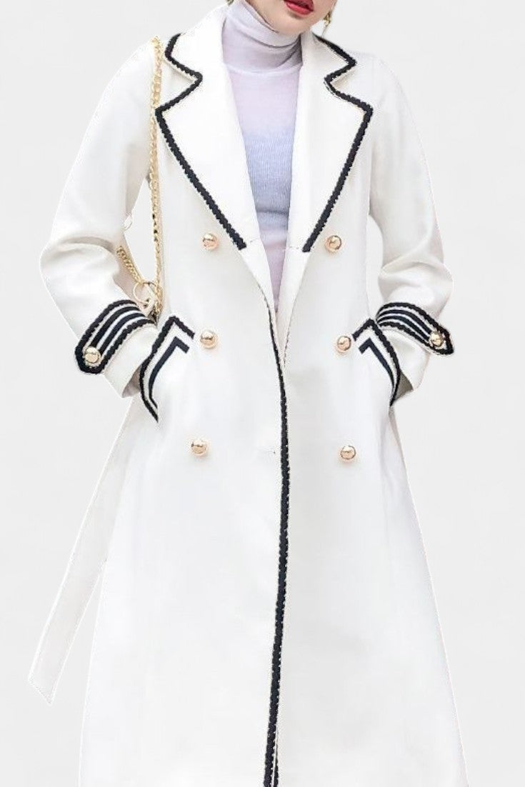 Trevaine™ | Tailored Double-Breasted Long Coat
