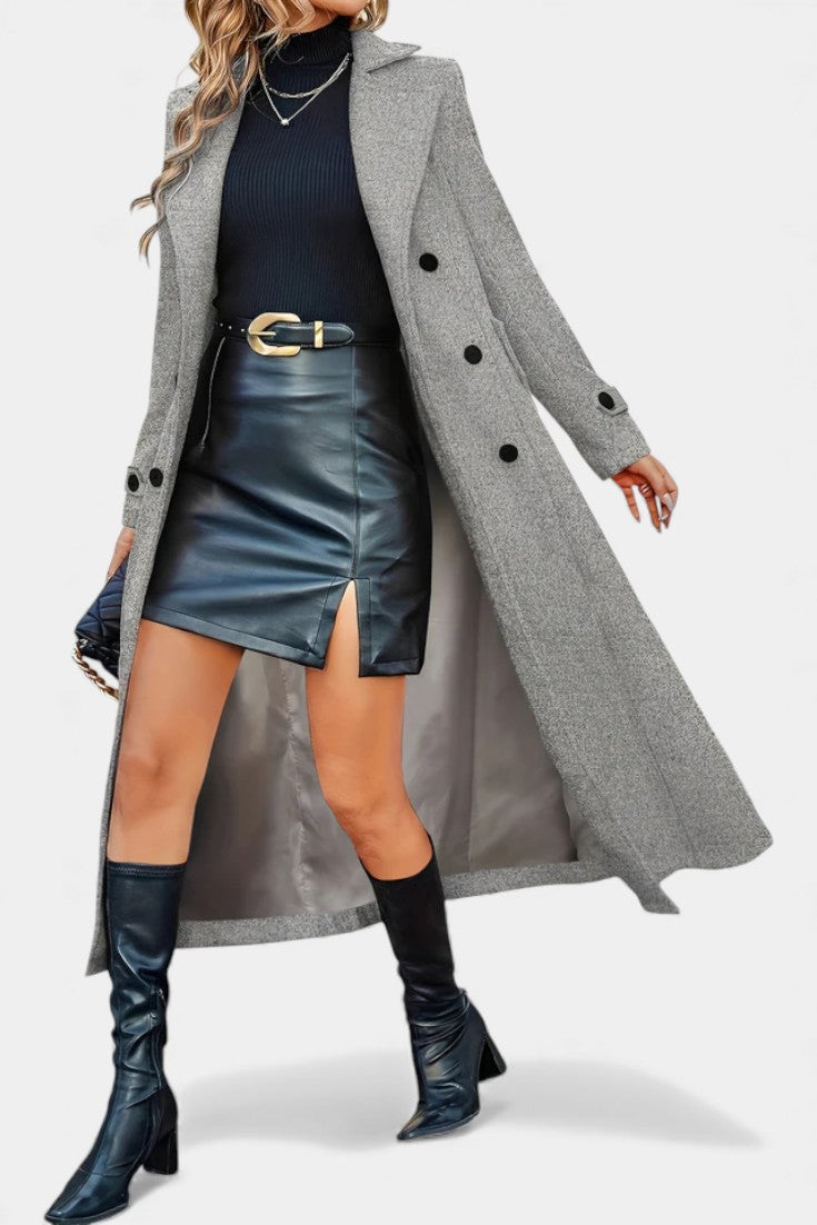 Ottilie™ | Tailored Double-Breasted Long Coat