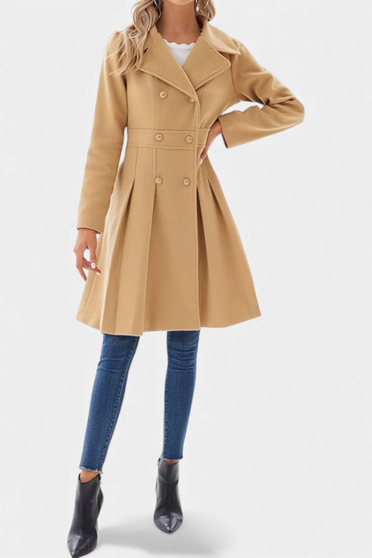 Lourella™ | Double-Breasted A-Line Coat