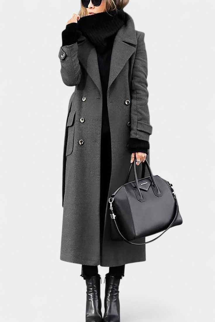 Beatrice™ | Tailored Double-Breasted Long Coat