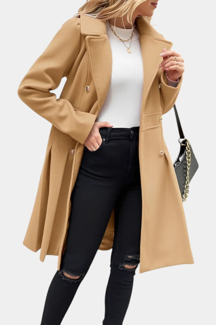 Lourella™ | Double-Breasted A-Line Coat