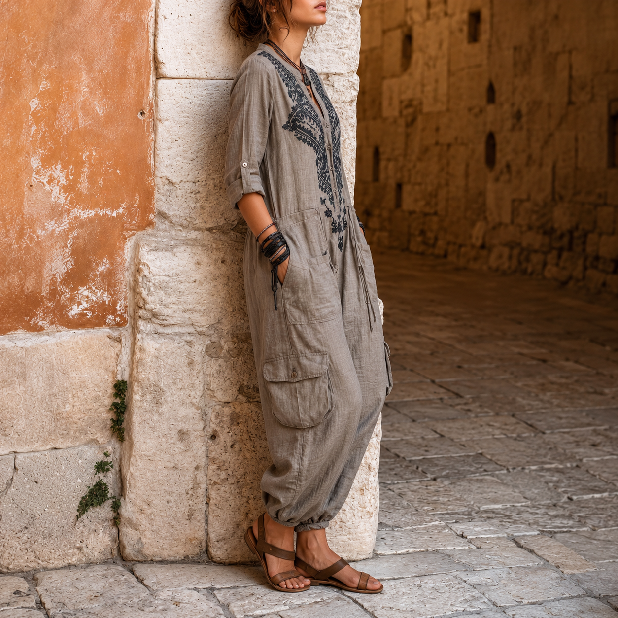 Harlow™ | Embroidered Wide-Leg Jumpsuit