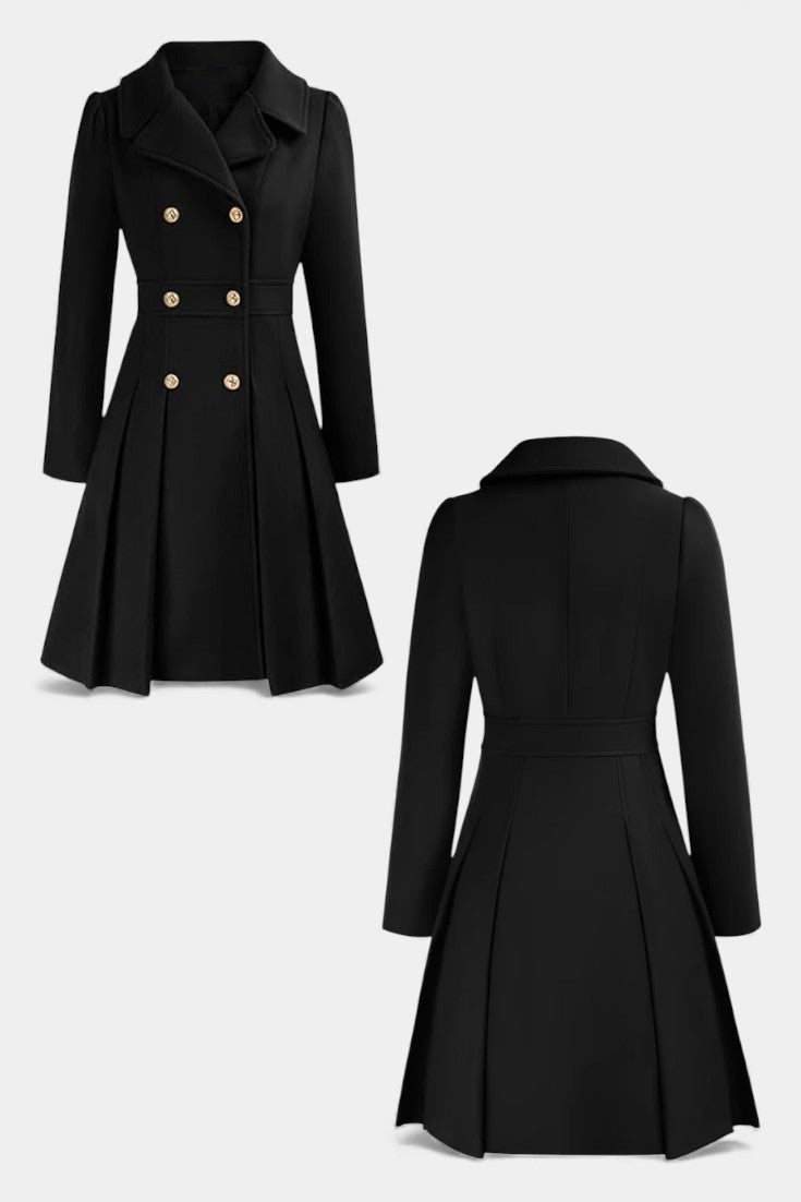 Lourella™ | Double-Breasted A-Line Coat