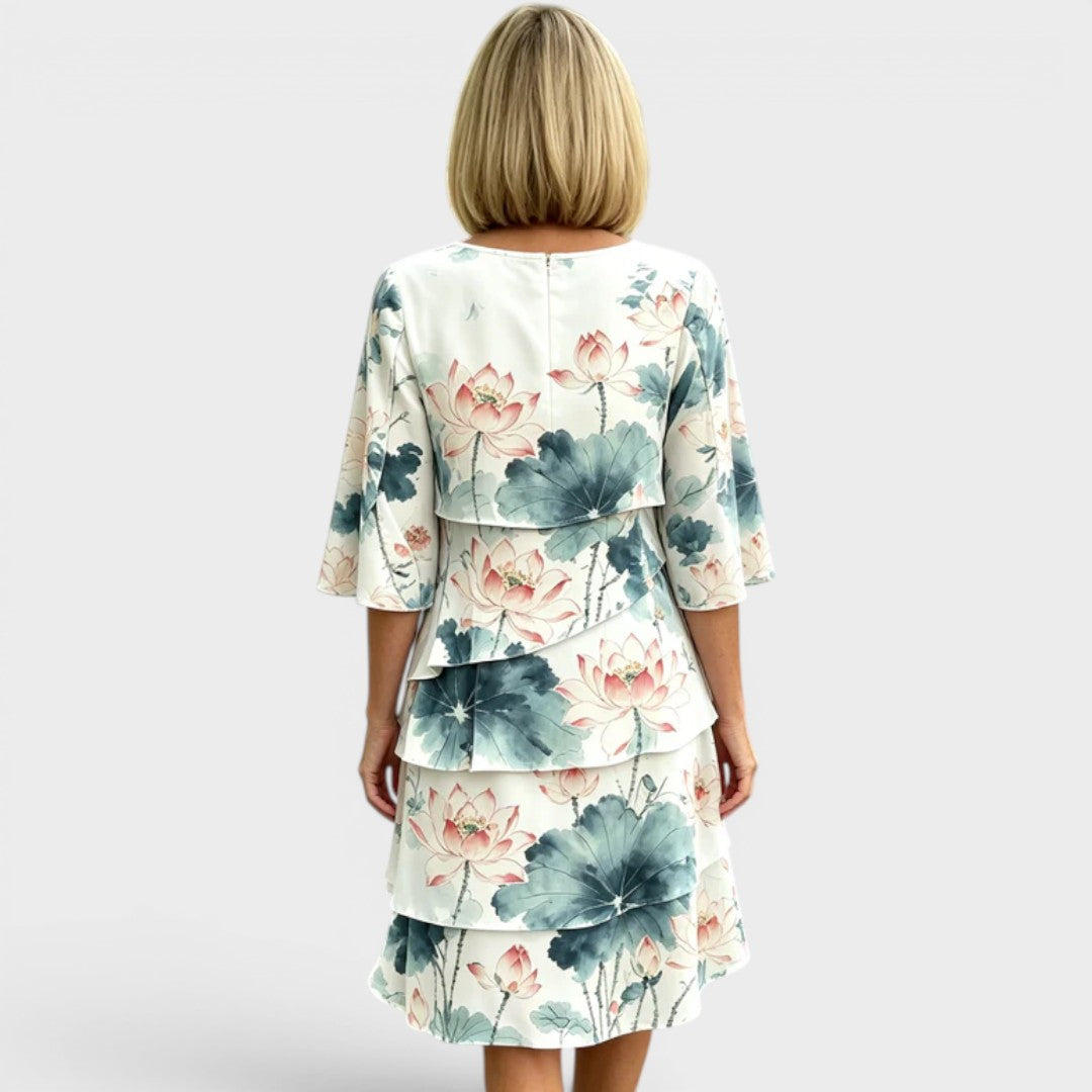Iris™ | Layered Floral Midi Dress