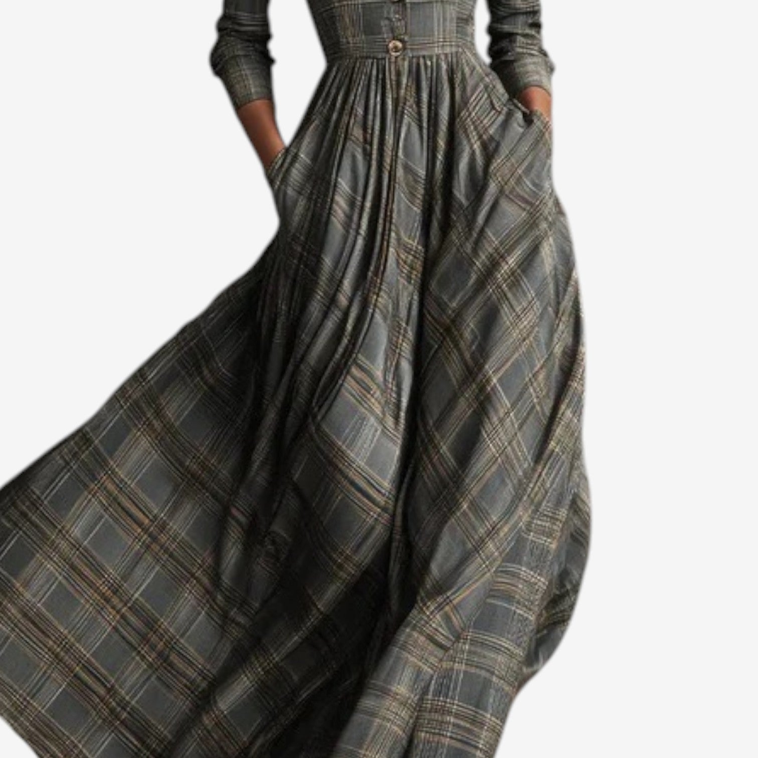 Maeverly™ | Plaid Flowing Maxi Dress