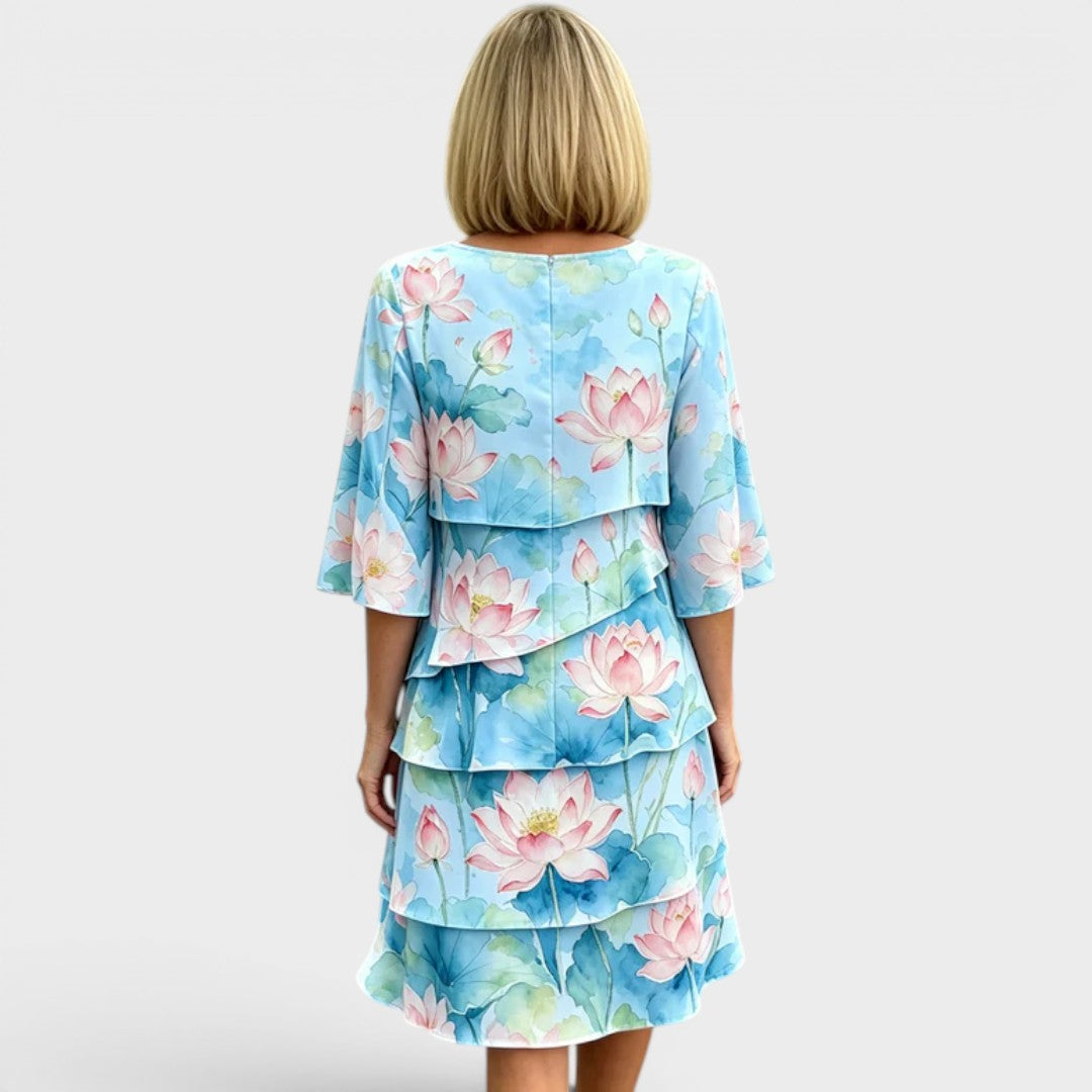 Iris™ | Layered Floral Midi Dress