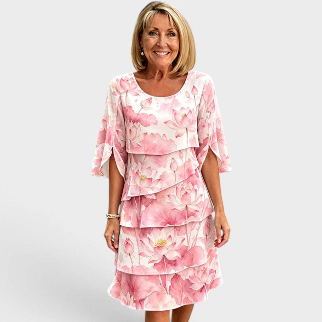 Iris™ | Layered Floral Midi Dress