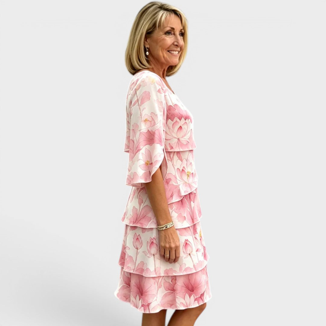 Iris™ | Layered Floral Midi Dress