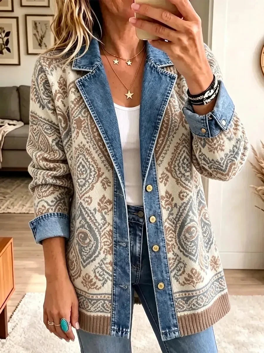 Lettie™ | Ethnic Patchwork Denim Jacket