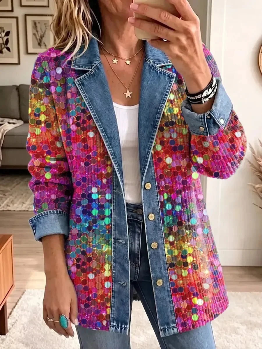 Zola™ | Sequin Panel Denim Jacket