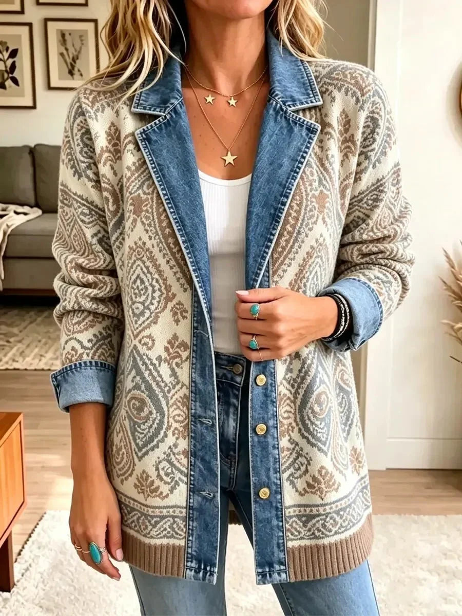 Lettie™ | Ethnic Patchwork Denim Jacket