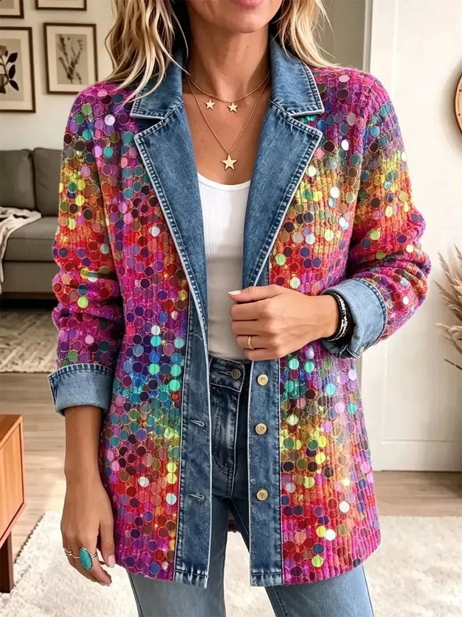 Zola™ | Sequin Panel Denim Jacket