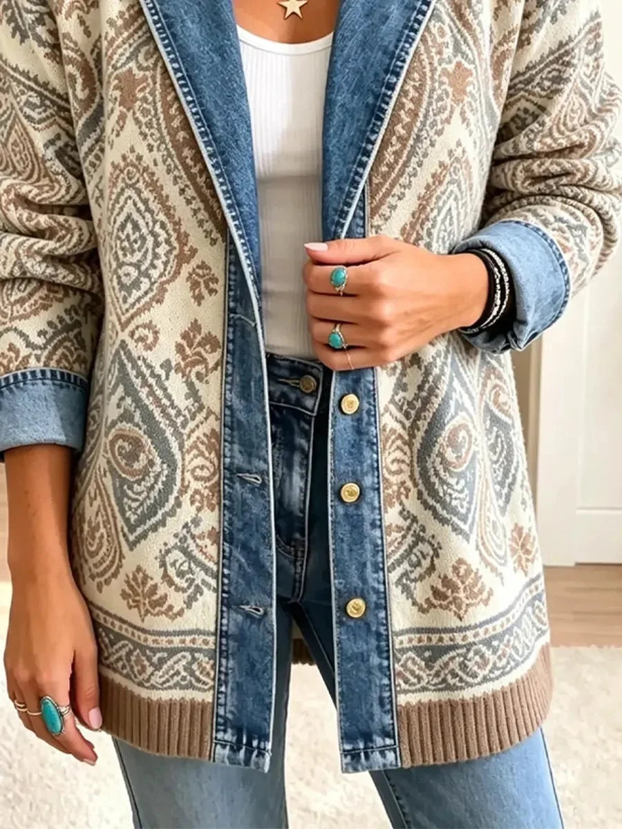 Lettie™ | Ethnic Patchwork Denim Jacket