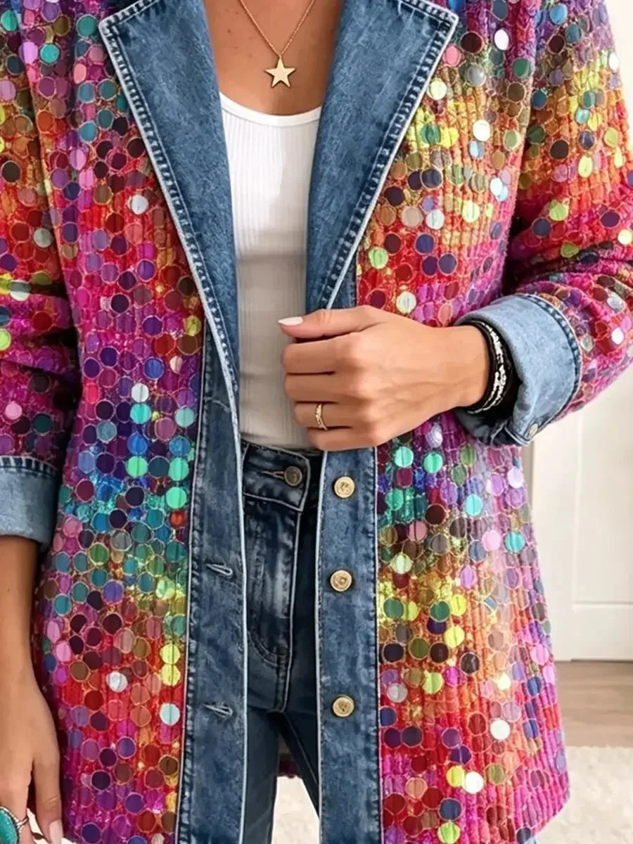 Zola™ | Sequin Panel Denim Jacket