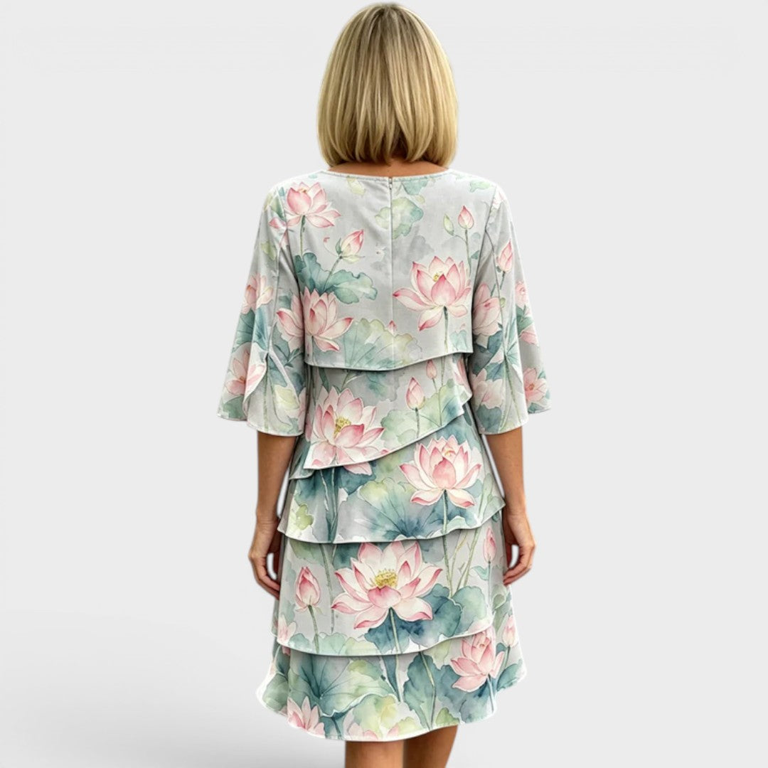 Iris™ | Layered Floral Midi Dress