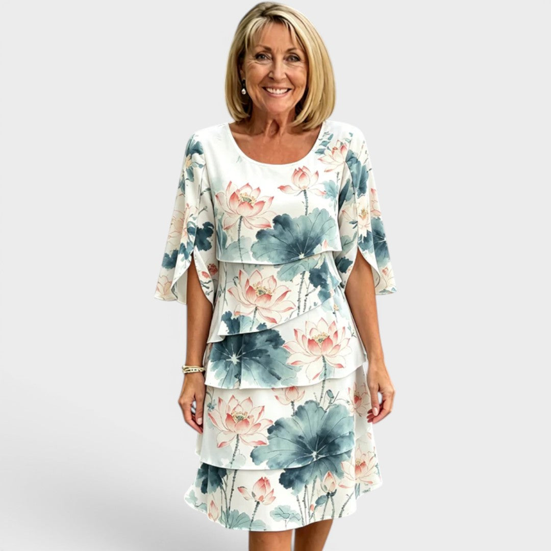 Iris™ | Layered Floral Midi Dress