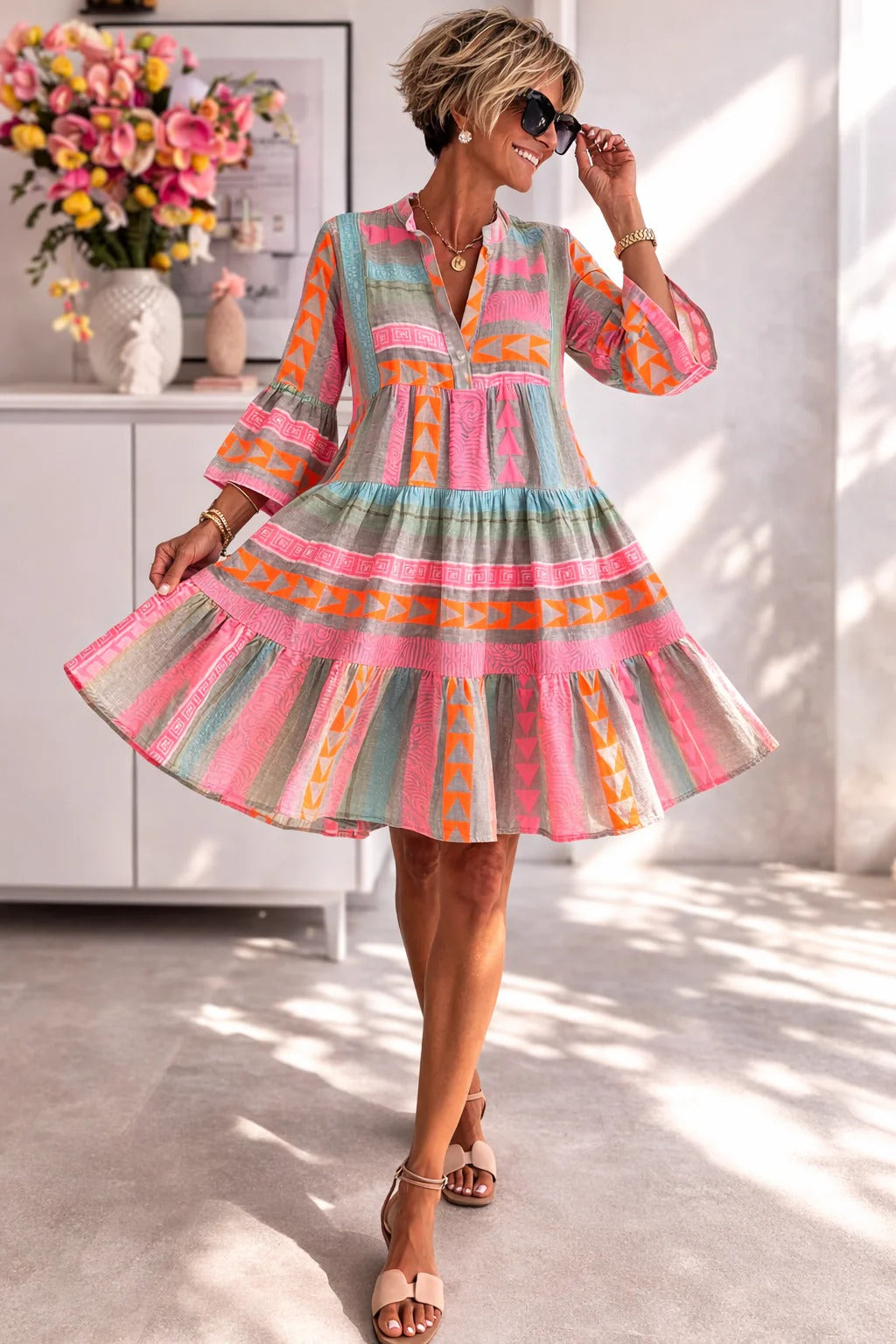 Seraphina™ | Patterned Flowing Dress