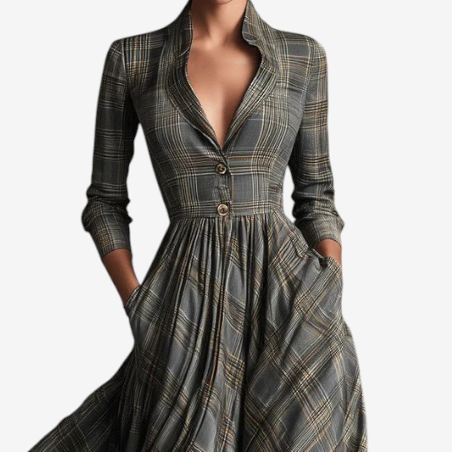 Maeverly™ | Plaid Flowing Maxi Dress