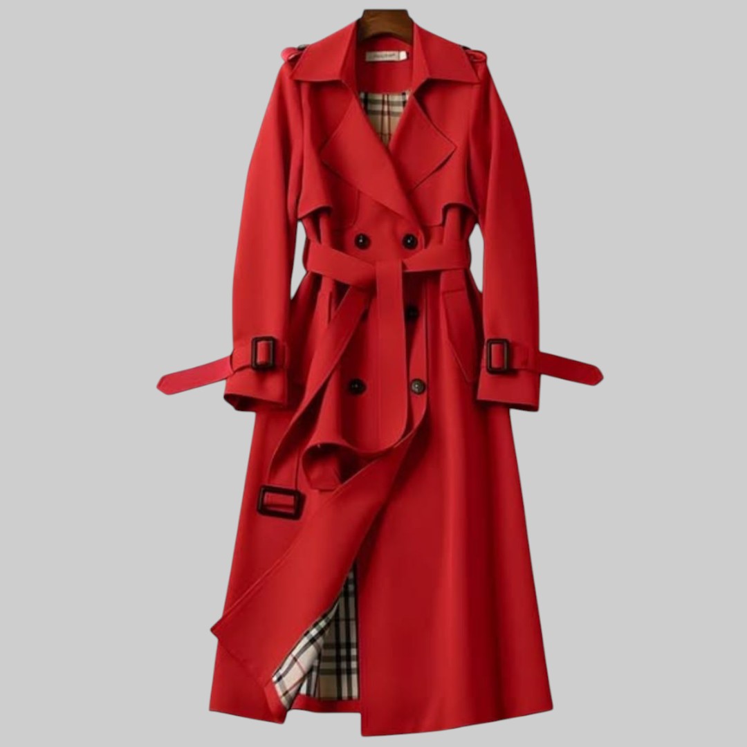 Frederica™ | Elegant Longline Belted Trench Coat