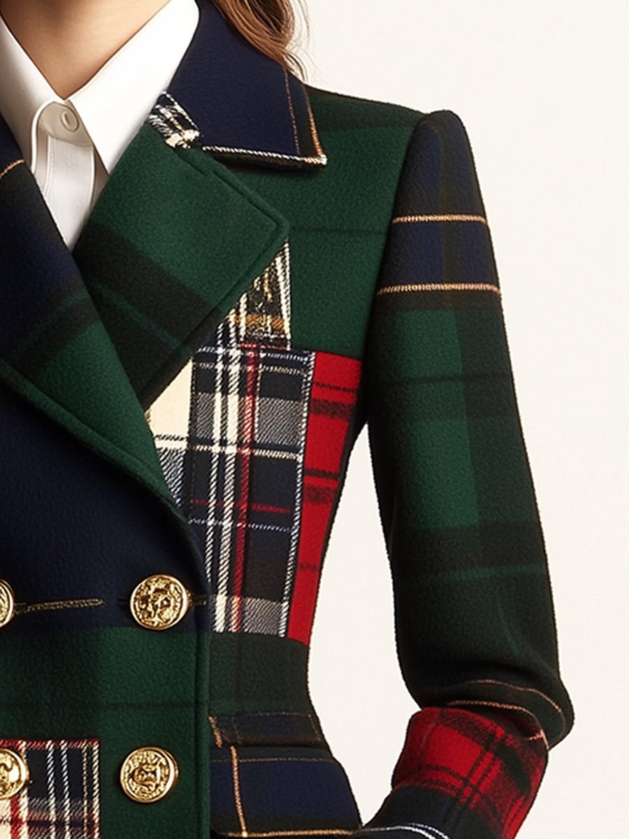 Ivelda™ | Plaid Double-Breasted Blazer