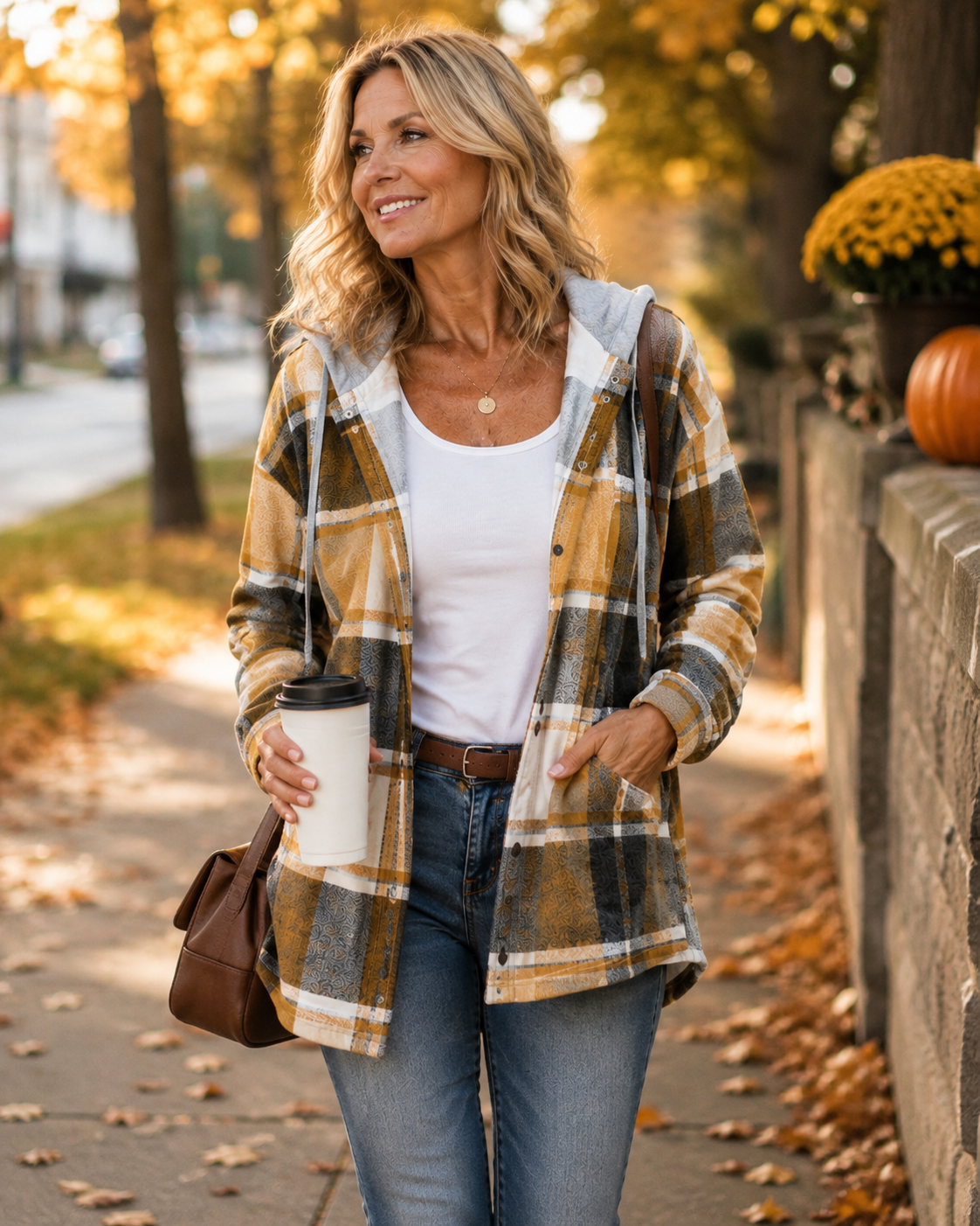 Odalynn™ | Cozy Plaid Hooded Jacket
