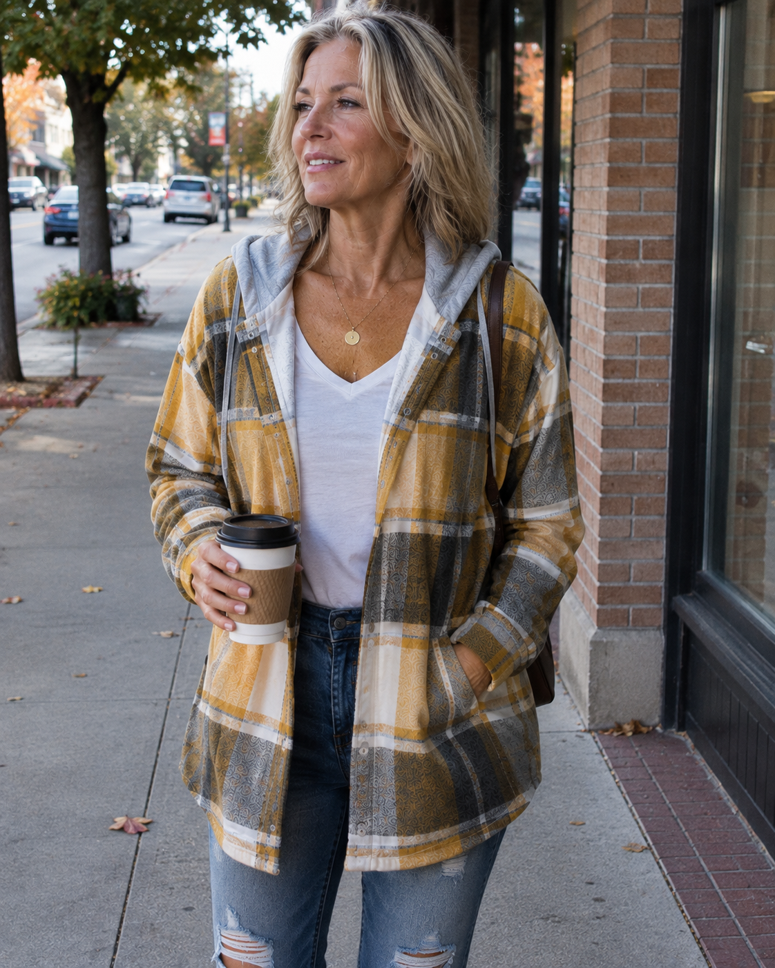 Odalynn™ | Cozy Plaid Hooded Jacket