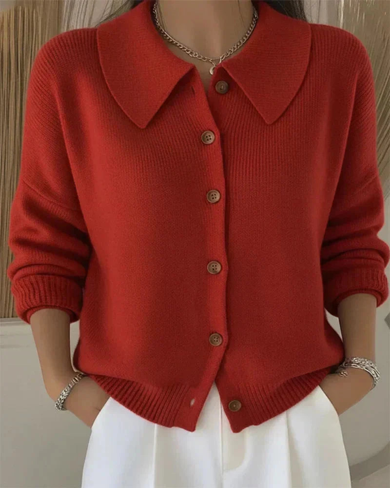 Oriana™ | Classic Collared Button-Up Cardigan