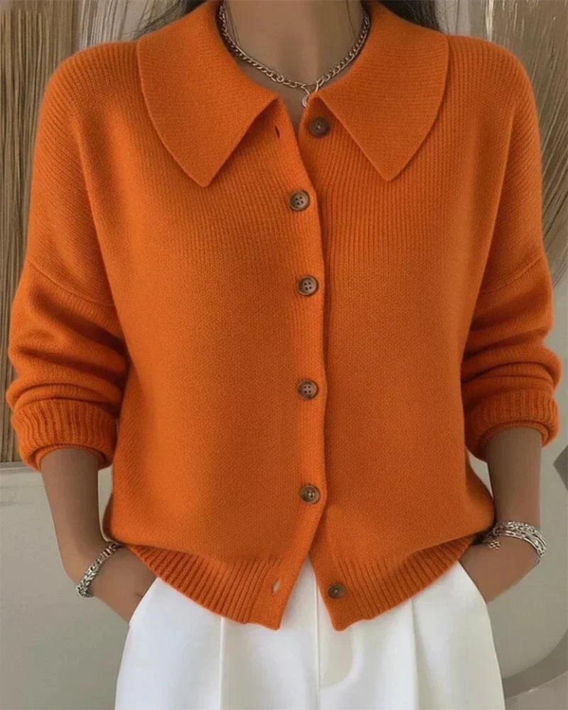 Oriana™ | Classic Collared Button-Up Cardigan