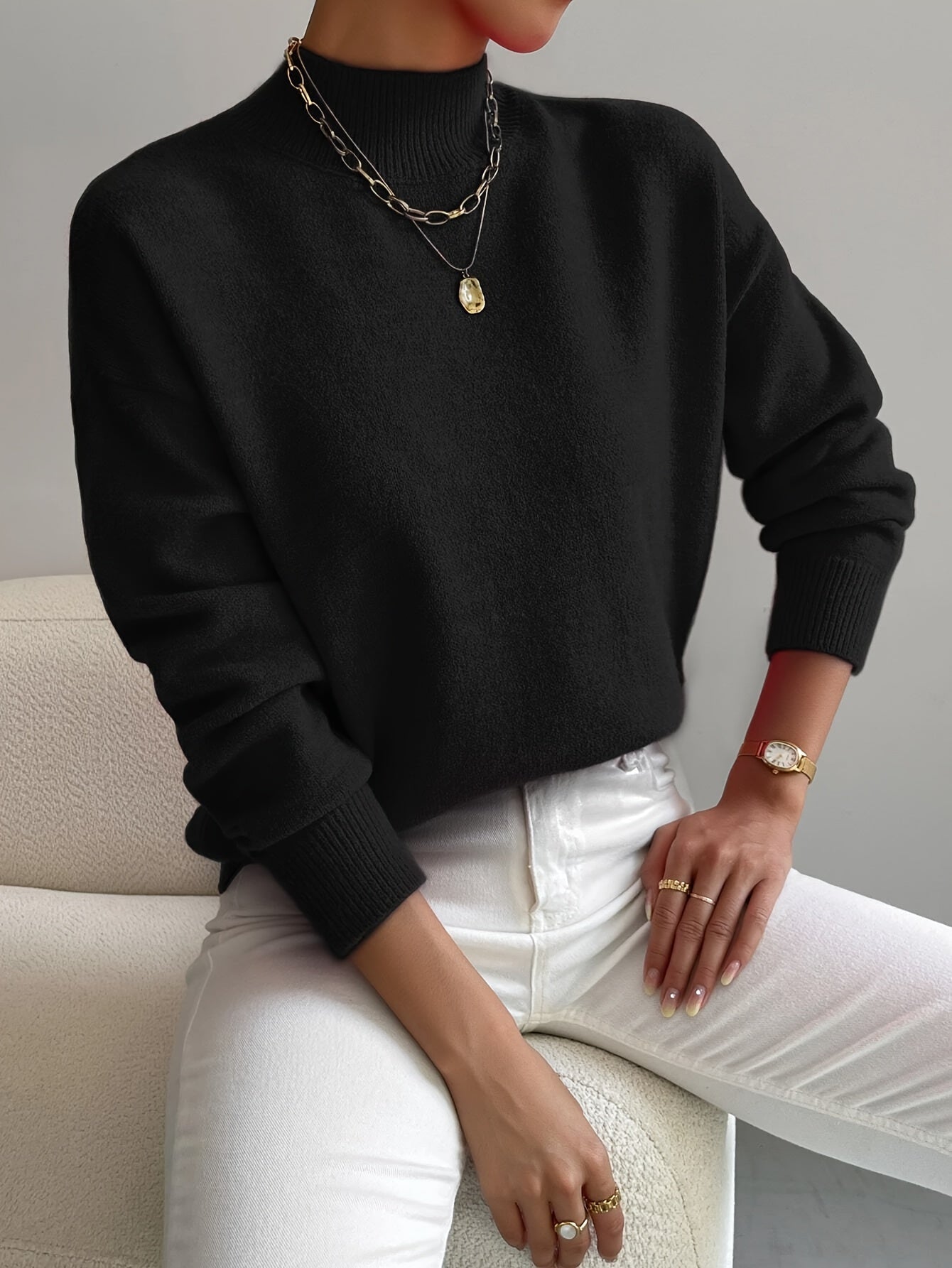 Belvaine™ | Mock Neck Sweater