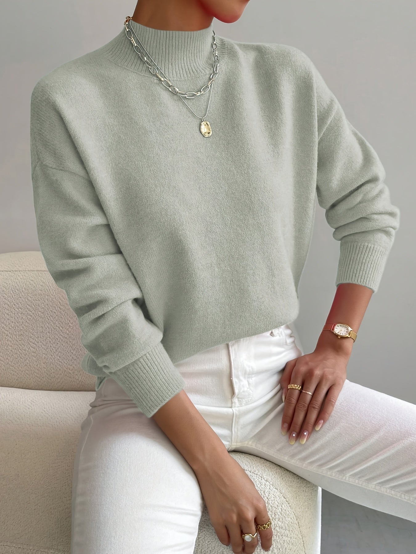 Belvaine™ | Mock Neck Sweater