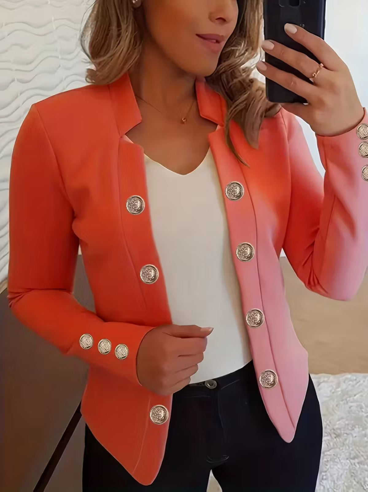 Maribeau™ | Gold Button Blazer