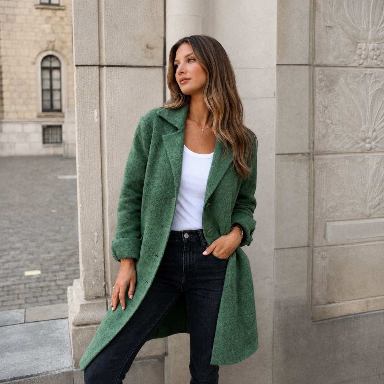 Evelora™ | Classic Button Coat