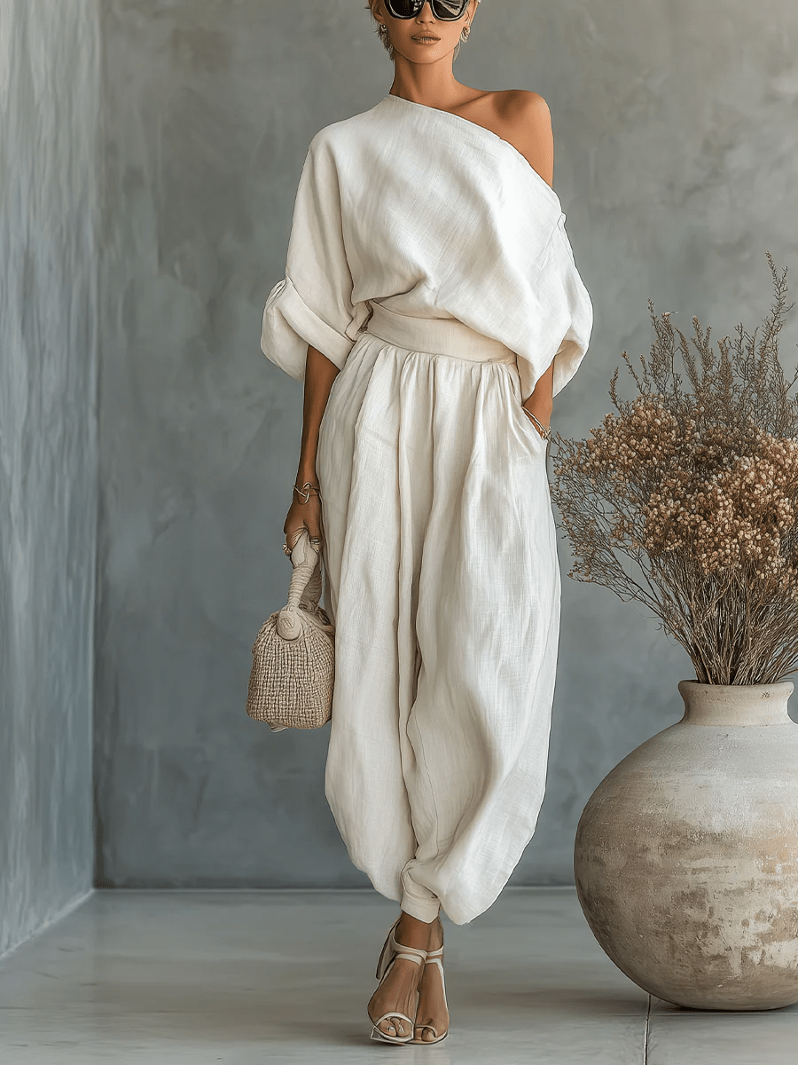 Mila™ | Bardot-Neck Two-Piece Set