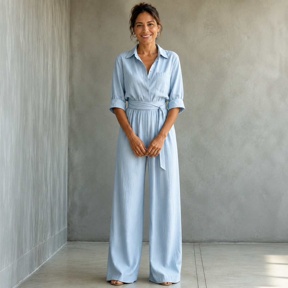 Monroe | Wide-Leg Shirt Jumpsuit