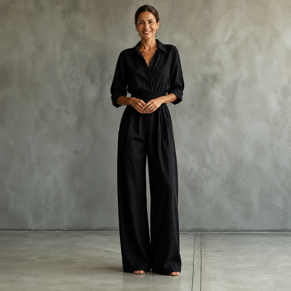 Monroe | Wide-Leg Shirt Jumpsuit