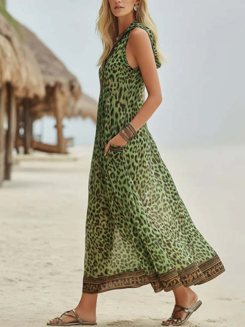 Sienna™ | Leopard Print Sleeveless Maxi Dress